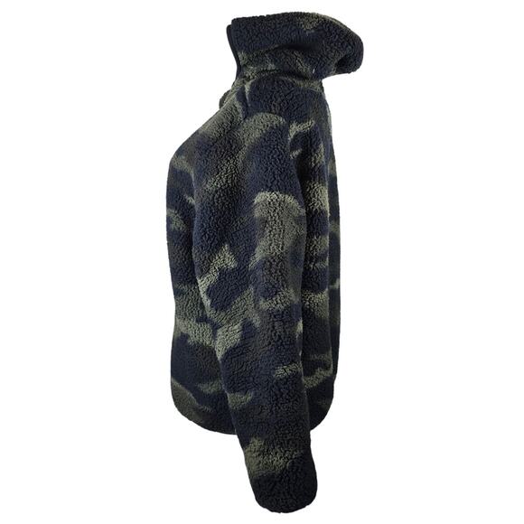 Victoria Secret Pink Black Camoflauge Reversible Womens Sherpa Jacket L - Picture 2 of 8